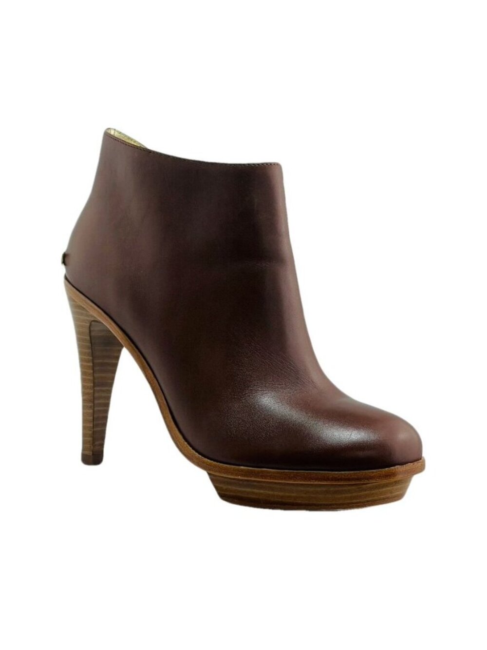 Elaine Turner Womens Brown Leather Ankle Boots Size 8.5